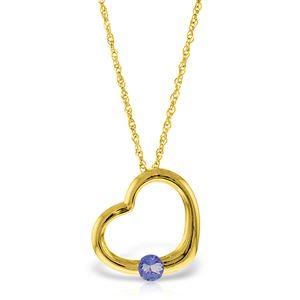 ALARRI 14K Solid Gold Heart Necklace w/ Natural Tanzanite