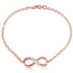 ALARRI 14K Solid Rose Gold Infiniti Bracelet w/ Natural Diamonds