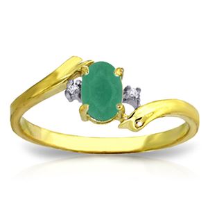 ALARRI 14K Solid Gold Rings w/ Natural Diamonds & Emerald