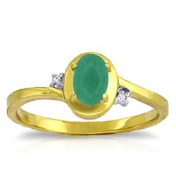 ALARRI 14K Solid Gold Rings w/ Natural Diamonds & Emerald