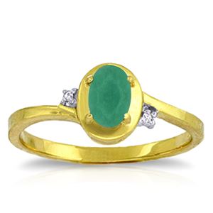 ALARRI 14K Solid Gold Rings w/ Natural Diamonds & Emerald