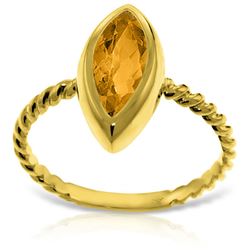 ALARRI 14K Solid Gold Rings w/ Natural Marquis Citrine