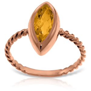 ALARRI 14K Solid Rose Gold Rings w/ Natural Marquis Citrine