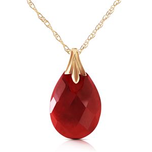 ALARRI 14K Solid Gold Necklace w/ Natural Diamondyed Ruby