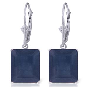 ALARRI 14K Solid White Gold Leverback Earrings w/ Sapphires