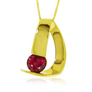 ALARRI 14K Solid Gold Modern Necklace w/ Natural Ruby