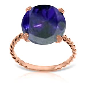 ALARRI 14K Solid Rose Gold Ring w/ Natural 12.0 mm Round Sapphire