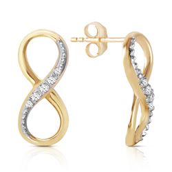 ALARRI 14K Solid Gold Infiniti Earrings w/ Natural Diamonds