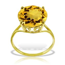 ALARRI 14K Solid Gold Ring with Natural 12.0 mm Round Citrine