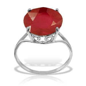 ALARRI 14K Solid White Gold Ring w/ Natural 12.0 mm Round Ruby