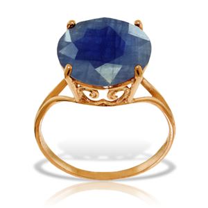 ALARRI 14K Solid Rose Gold Ring w/ Natural 12.0 mm Round Sapphire