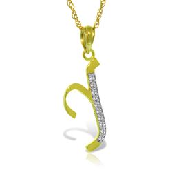 ALARRI 14K Solid Gold Necklace with Natural Diamonds Initial 'y' Pendant