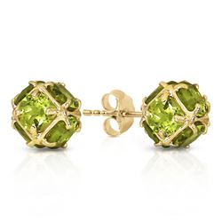 ALARRI 14K Solid Gold Stud Earrings w/ Natural Peridots