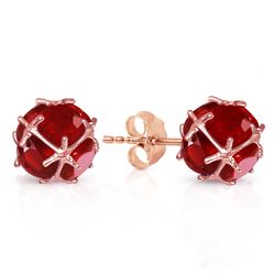 ALARRI 14K Solid Rose Gold Stud Earrings w/ Natural Rubies