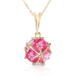ALARRI 14K Solid Gold Necklace w/ Natural Pink Topaz