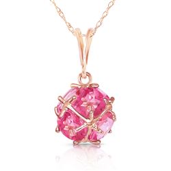 ALARRI 14K Solid Rose Gold Necklace w/ Natural Pink Topaz