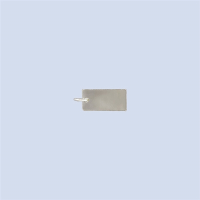 Sterling Silver Tag - Rectangular w/ring