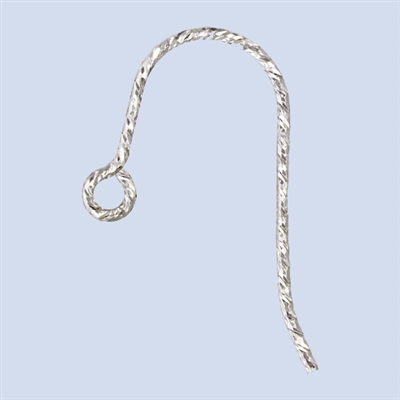 Sterling Silver Earwire - Diamond Cut French