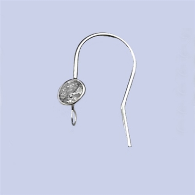 Sterling Silver Earwire - with 4mm CZ