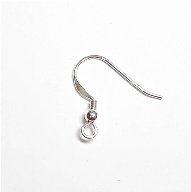 Sterling Silver Earwire - Coil+Ball (short)
