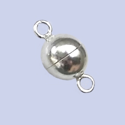 Sterling Silver Magnetic Clasp - Round Bead shape 8mm