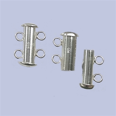 Sterling Silver Tube Clasp - 2 Row 16mm