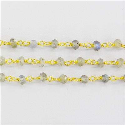 Vermeil Chain w/Labradorite stone 3-4mm