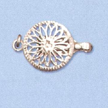 Sterling Silver Filigree - Large Round Clasp - 1 row