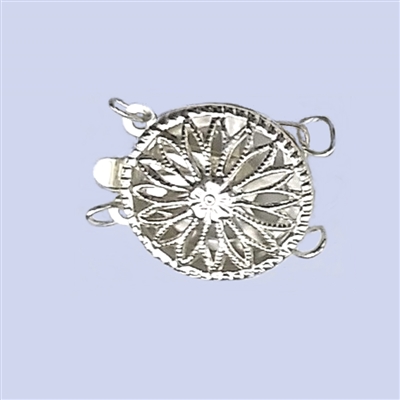 Sterling Silver Filigree - Large Round Clasp - 2 row