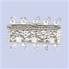 Sterling Silver Filigree - Large Rectangle Clasp - 5 row