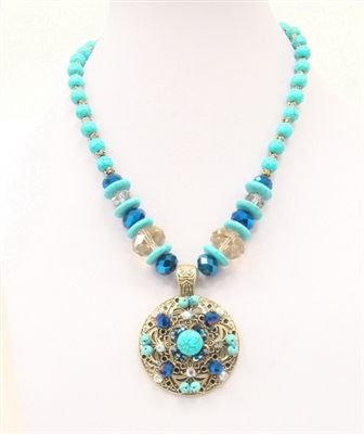 06XL-0099-4 Designed Stone Necklace