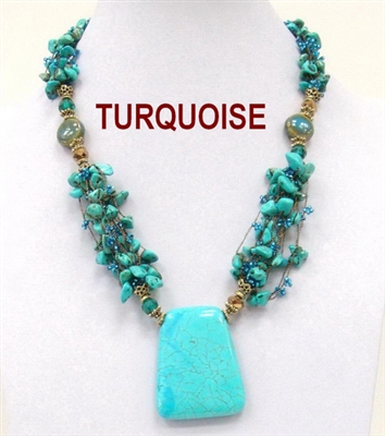 NZXL-0159 Designed Stone Necklace. 2 colors available.
