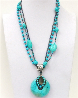 06XL-0009-4 Designed Stone Necklace.