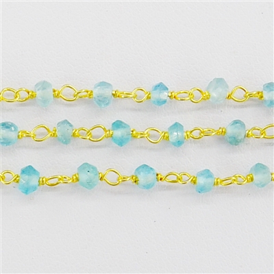 Vermeil Chain w/Apatite stone 3-4mm