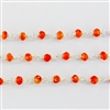 Sterling Silver Chain w/Carnelian stone 3-4mm