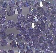 Swarovski 4mm 5301/5328 Bicone - Tanzanite AB Color