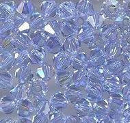 Swarovski 4mm 5301/5328 Bicone - Lt. Sapphire AB Color