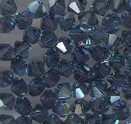 Swarovski 4mm 5301/5328 Bicone - Montana Blue AB Color