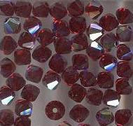 Swarovski 4mm 5301/5328 Bicone - Garnet AB Color