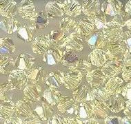 Swarovski 4mm 5301/5328 Bicone - Jonquil AB Color