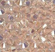 Swarovski 4mm 5301/5328 Bicone - Lt. Peach AB Color