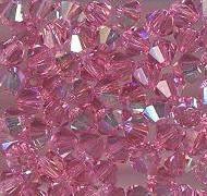 Swarovski 4mm 5301/5328 Bicone - Rose AB Color