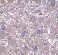 Swarovski 4mm 5301/5328 Bicone - Rosaline AB Color