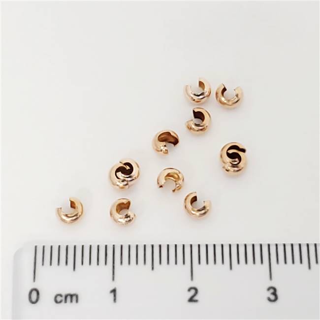 Rose Gold Filled Crimp Covers - 3mm