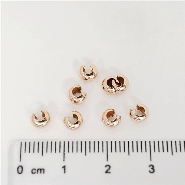 Rose Gold Filled Crimp Covers - 4mm