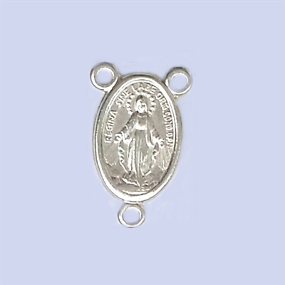 Sterling Silver Rosary Medal - Shining Sterling Silver