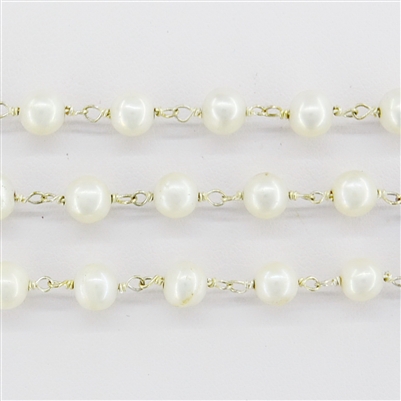 Sterling Silver Chain w/Pearl 5.5-6.0mm