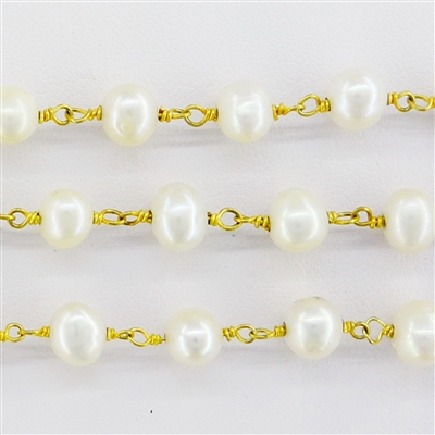 Vermeil Chain w/Pearl 5.5-6.0mm