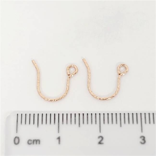 Rose Gold Filled Earwire - Diamond Cut Regular