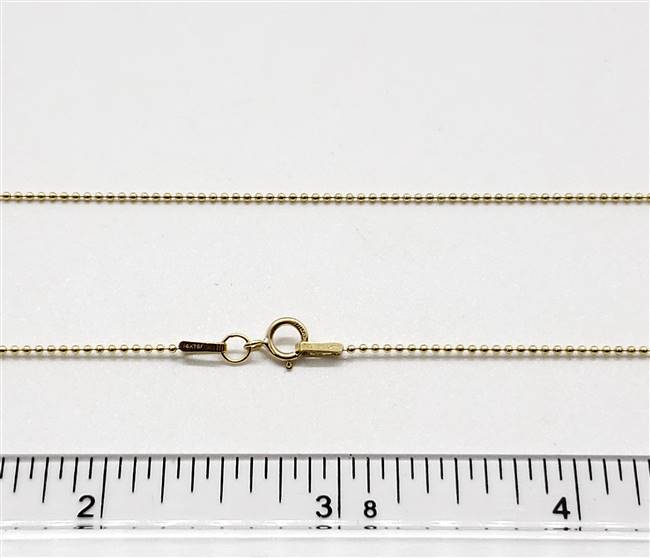 12k Gold Filled 1mm Ball Chain 1mmBall. 16 Inch